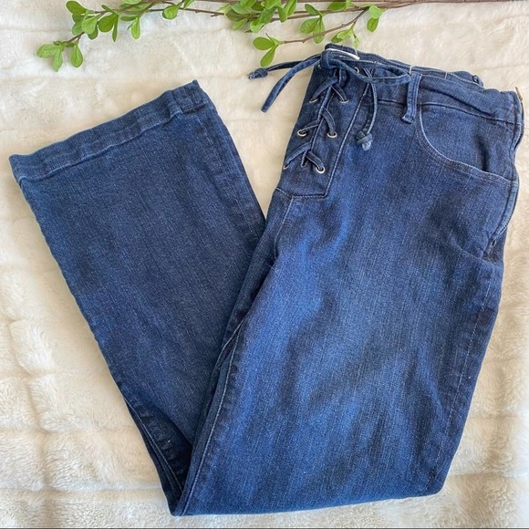 FRAME Le Crop Mini Boot Lace Up Jeans Hayworth - Picture 3 of 10